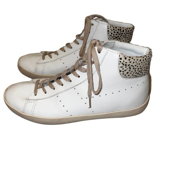 Like new GOLA Nova High Safari White Cheetah High Top Shoes Size 8 - Picture 2 of 11